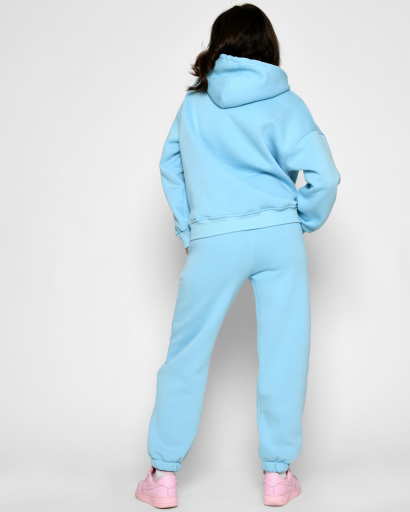 Теплий блакитний спортивний костюм 52352, Колір: Блакитний, Розмір: L, зображення 4
