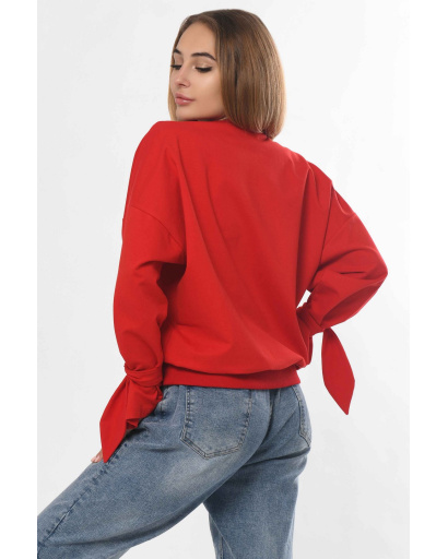 Свитшот с рукавами на завязках 36300, Цвет: Красный, Размер: XS, изображение 4