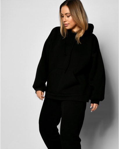 Теплый черный спортивный костюм 55438, Цвет: Черный, Размер: XS, изображение 2