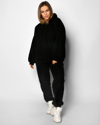 Теплый черный спортивный костюм 55438, Цвет: Черный, Размер: XS, изображение 3