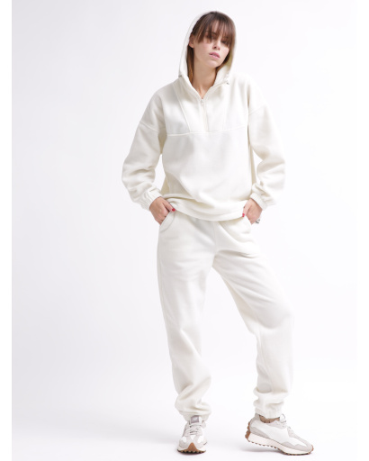 Женский молочный флисовый костюм 55857, Цвет: Молочний, Размер: S, изображение 4