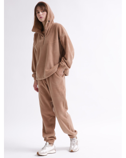 Женский бежевый флисовый костюм 55859, Цвет: Т. бежевый, Размер: L, изображение 3