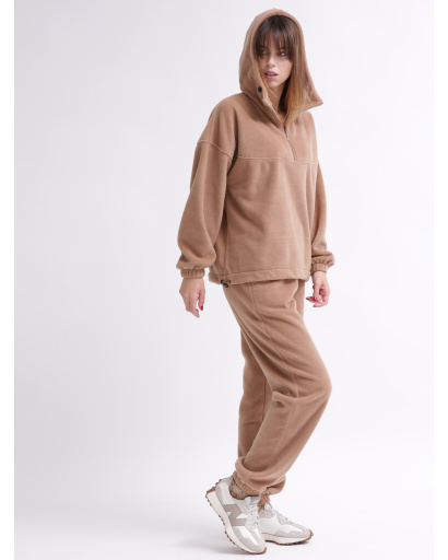 Женский бежевый флисовый костюм 55859, Цвет: Т. бежевый, Размер: L, изображение 5