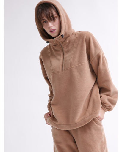 Женский бежевый флисовый костюм 55859, Цвет: Т. бежевый, Размер: L, изображение 7