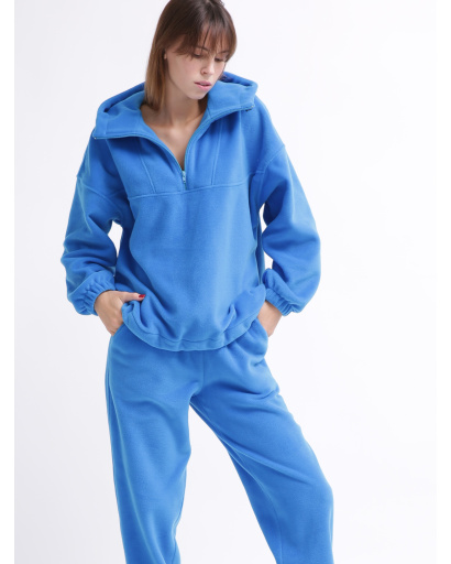 Жіночий синій флісовий костюм 55860, Колір: Синій, Розмір: S, зображення 3