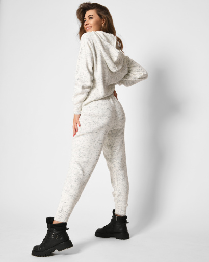 М`який меланжевий костюм з вишивкою 52061, Колір: Молочний, Розмір: ONE SIZE, зображення 3