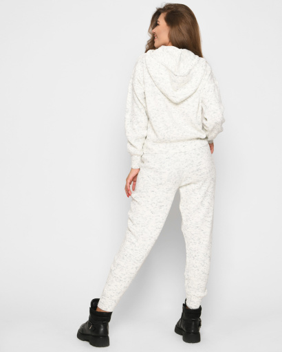 М`який меланжевий костюм з вишивкою 52061, Колір: Молочний, Розмір: ONE SIZE, зображення 5