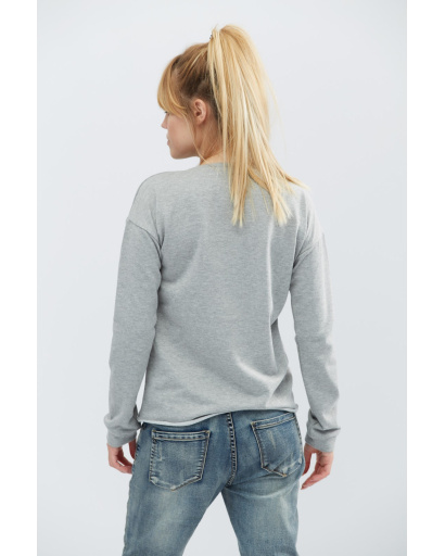 Модный свитшот с рюшей на груди 19621, Цвет: Серый, Размер: XS, изображение 3