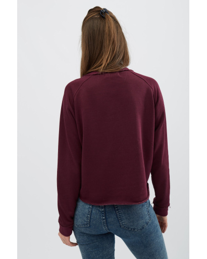 Свитшот марсала с необработанным краем 30538, Цвет: Бургунди, Размер: XS, изображение 5