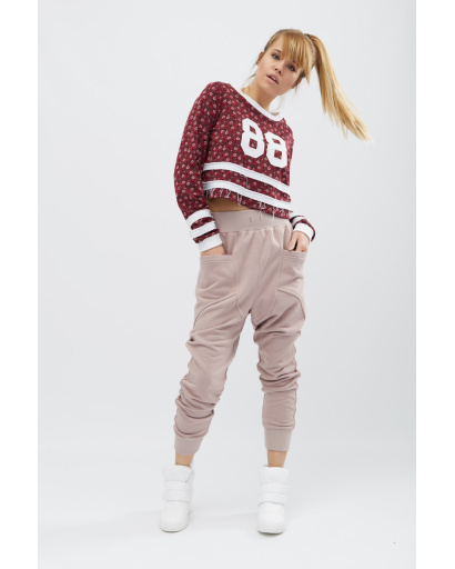 Стильный свитшот в цветочек 31918, Цвет: Бургунди, Размер: XS, изображение 3