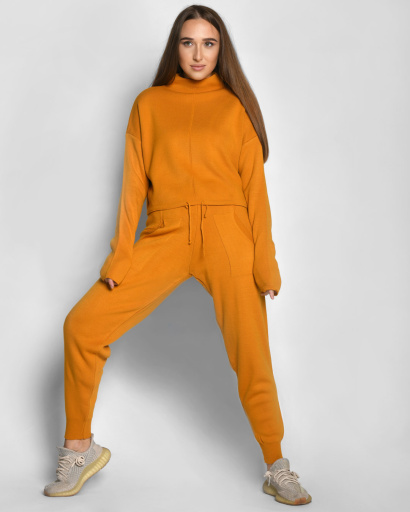 В'язаний спортивний костюм кольору гірчиця 55135, Колір: Гірчиця, Розмір: ONE SIZE, зображення 3