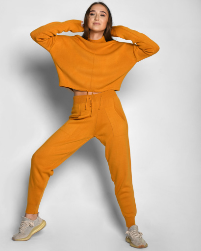 В'язаний спортивний костюм кольору гірчиця 55135, Колір: Гірчиця, Розмір: ONE SIZE, зображення 4