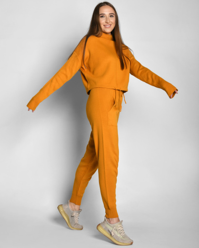 В'язаний спортивний костюм кольору гірчиця 55135, Колір: Гірчиця, Розмір: ONE SIZE, зображення 5