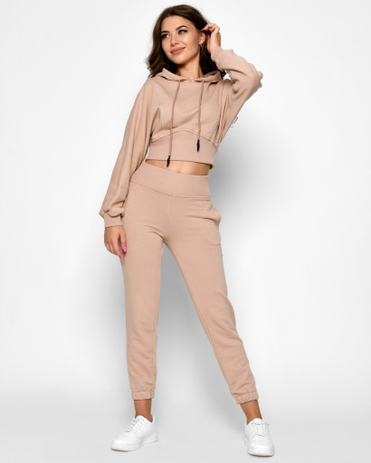 Спортивный костюм-двойка с худи и штанами 51231, Цвет: Бежевый, Размер: XL, изображение 3