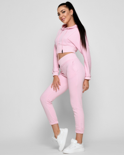 Спортивный костюм-двойка с худи и штанами 51232, Цвет: Розовый, Размер: M, изображение 2