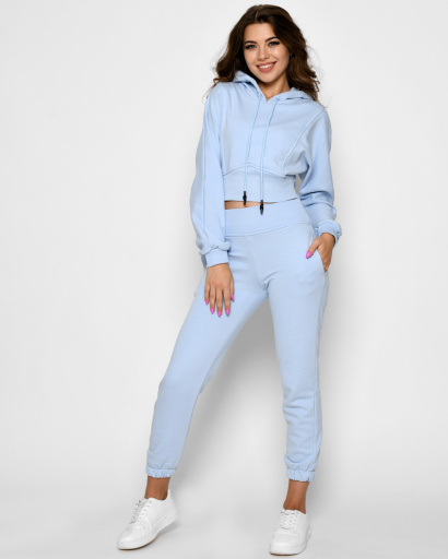 Спортивний костюм-двійка з худі та штанів 51233, Колір: Блакитний, Розмір: XL, зображення 3