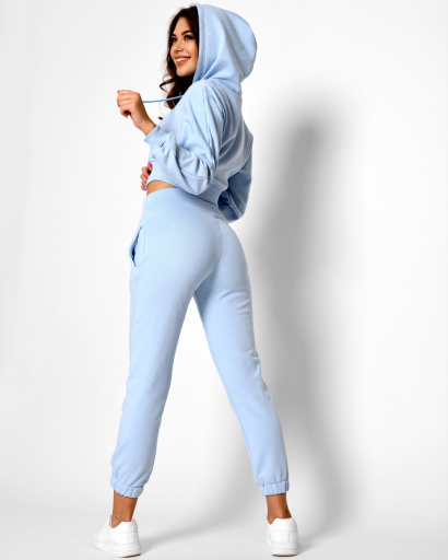 Спортивний костюм-двійка з худі та штанів 51233, Колір: Блакитний, Розмір: XL, зображення 4