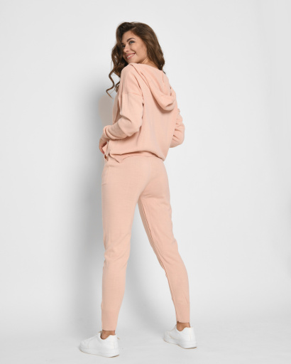 Вязаный пудровый костюм-двойка 51234, Цвет: Пудровый, Размер: ONE SIZE, изображение 4