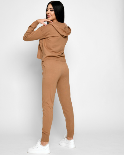 В'язаний костюм-двійка кольору пісок 51235, Колір: Кемел, Розмір: ONE SIZE, зображення 2