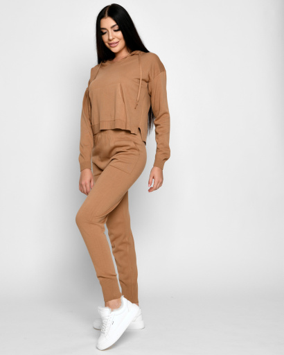 В'язаний костюм-двійка кольору пісок 51235, Колір: Кемел, Розмір: ONE SIZE, зображення 6