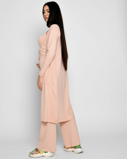 Вязаный костюм-тройка с кардиганом 51238, Цвет: Пудровый, Размер: ONE SIZE, изображение 5