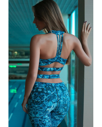 Яскравий спортивний топ із незвичайною спинкою 15990, Колір: Синій, Розмір: XS, зображення 4