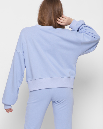 Голубой свитшот оверсайз 41420, Цвет: Голубой, Размер: XS, изображение 2