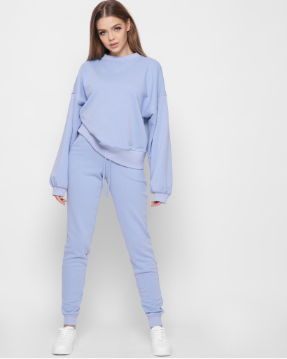 Голубой свитшот оверсайз 41420, Цвет: Голубой, Размер: XS, изображение 5