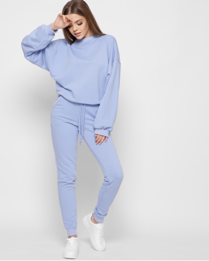 Голубой свитшот оверсайз 41420, Цвет: Голубой, Размер: XS, изображение 6