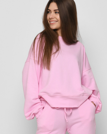 Рожевий жіночий оверсайз світшот 41422, Колір: Рожевий, Розмір: M, зображення 2