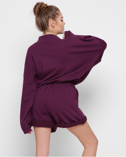 Фиолетовый свитшот на завязке 41425, Цвет: Фиолетовый, Размер: XS, изображение 5