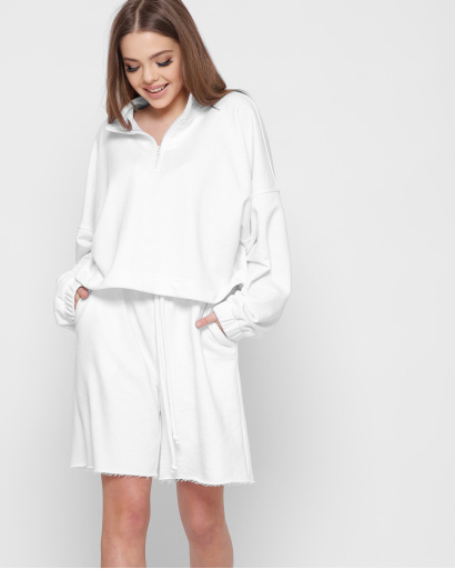 Белый casual свитшот 41427, Цвет: Белый, Размер: XS, изображение 2