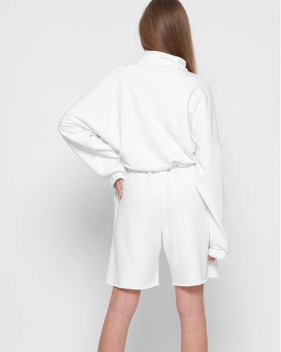 Белый casual свитшот 41427, Цвет: Белый, Размер: XS, изображение 4