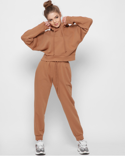 Вільні штани на резинках 41428, Колір: Кемел, Розмір: XS, зображення 2