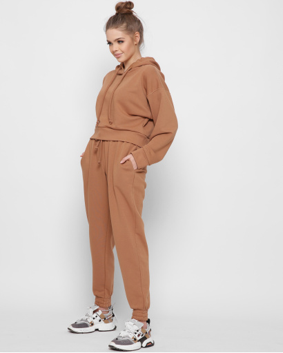 Вільні штани на резинках 41428, Колір: Кемел, Розмір: XS, зображення 3
