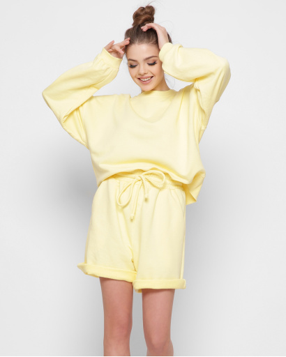 Желтый свитшот оверсайз 41786, Цвет: Жёлтый, Размер: XS, изображение 2