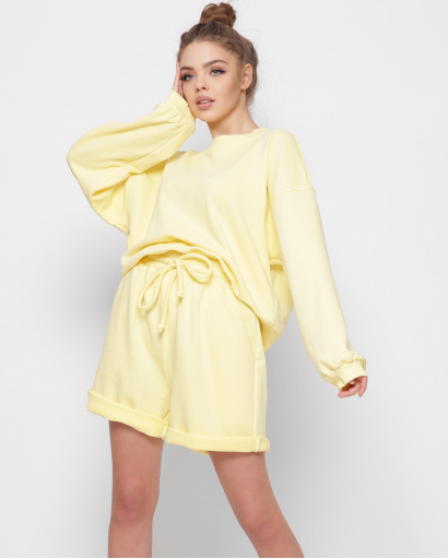 Желтый свитшот оверсайз 41786, Цвет: Жёлтый, Размер: XS, изображение 3