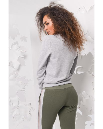 Свитшот с нашивкой "мороженое" 28858, Цвет: Серый, Размер: XS, изображение 3