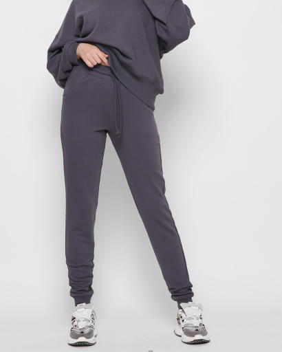 Сірі спортивні штани на резинках 41799, Колір: Т. сірий, Розмір: S, зображення 2