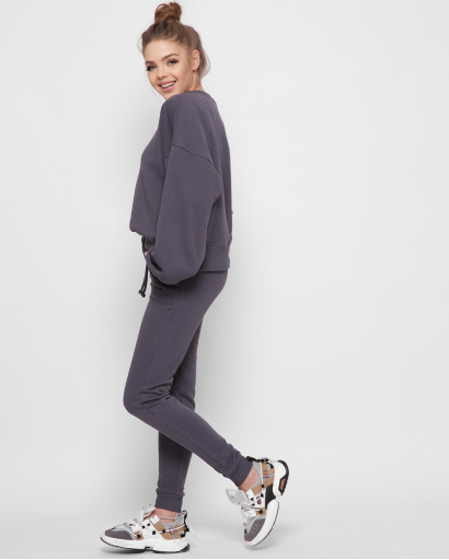 Сірі спортивні штани на резинках 41799, Колір: Т. сірий, Розмір: S, зображення 3