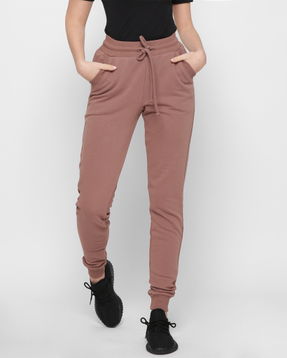 Коричневые спортивные брюки на манжетах 41800, Цвет: Капучино, Размер: XS, изображение 2