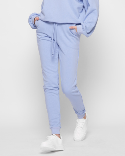 Голубые женские спортивные брюки 41803, Цвет: Голубой, Размер: M, изображение 2