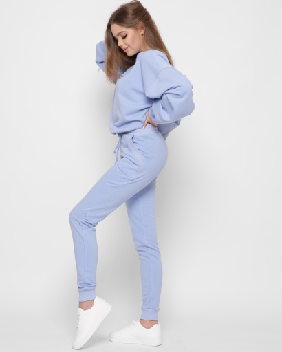 Голубые женские спортивные брюки 41803, Цвет: Голубой, Размер: M, изображение 3