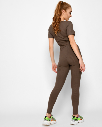 Жіночий спортивний костюм у рубчик 48584, Колір: Хакі, Розмір: S, зображення 6