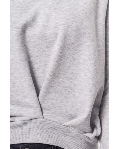 Серый свитшот с нашивкой в ​​виде цветов 28692, Цвет: Серый, Размер: L, изображение 2