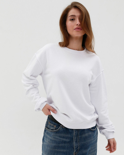 Білий світшот унісекс oversize 55598, Колір: Білий, Розмір: M, зображення 3