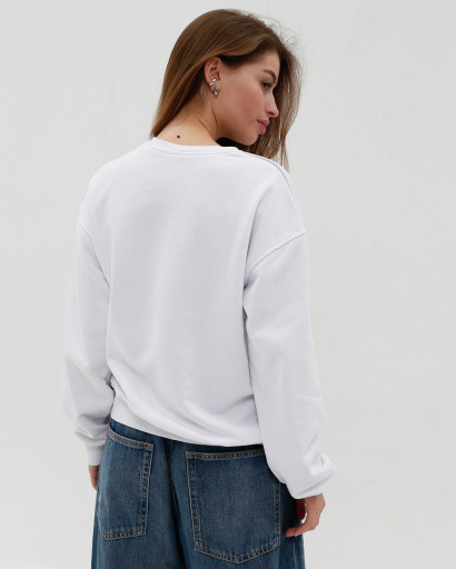 Білий світшот унісекс oversize 55598, Колір: Білий, Розмір: M, зображення 4