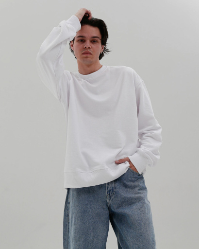 Білий світшот унісекс oversize 55598, Колір: Білий, Розмір: M, зображення 5