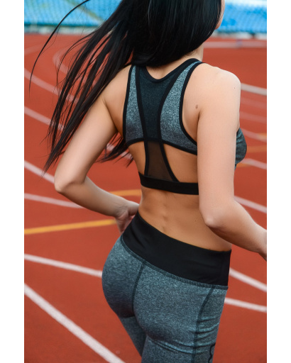 Стильный спортивный топ с надписью 26674, Цвет: Серый, Размер: M, изображение 2