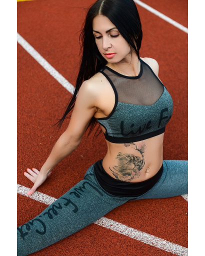 Стильный спортивный топ с надписью 26674, Цвет: Серый, Размер: M, изображение 3